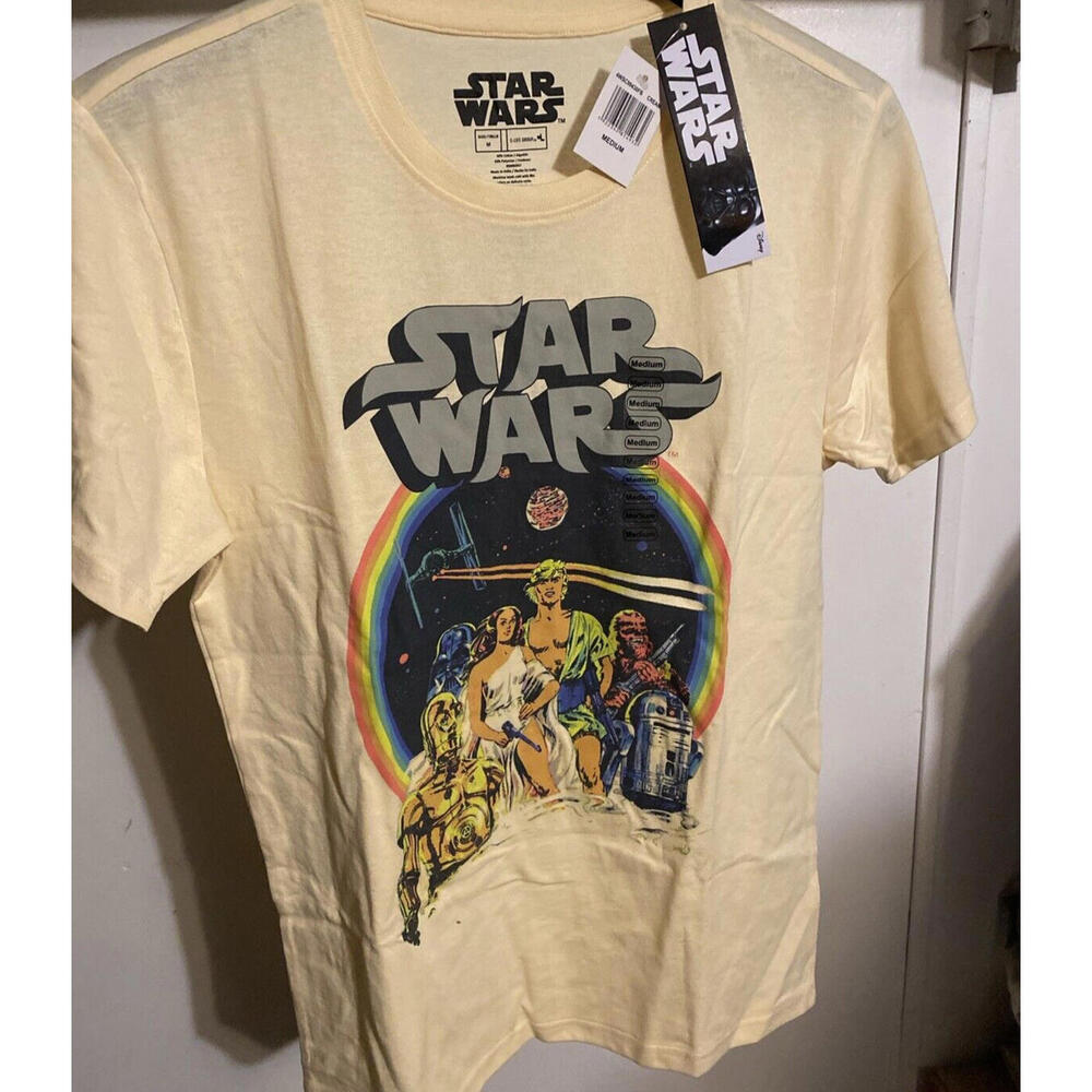 Star Wars Licensed Graphic T-Shirt, Cream, Size M, NWT
